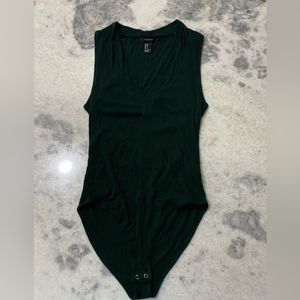 Forrest green v neck bodysuit from Forever 21 size S
